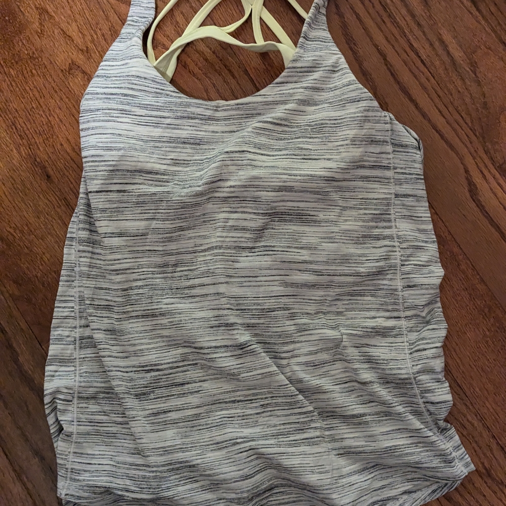 Lululemon Athletica Gray Striped Tank Top